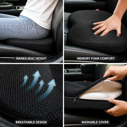 Car Seat Cushion Memory Foam Raises Seat 3.5 Inch