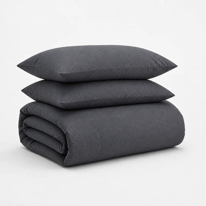 Charcoal Geometric Jacquard Duvet Cover Set (Includes 2 Pillowcases)