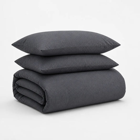 Charcoal Geometric Jacquard Duvet Cover Set (Includes 2 Pillowcases)