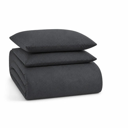 Charcoal Geometric Jacquard Duvet Cover Set (Includes 2 Pillowcases)