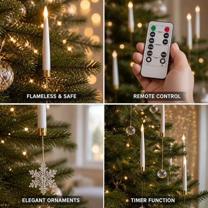 Christmas Tree Candles Flameless Remote Control Timer & Dimming