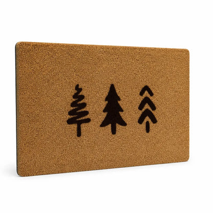 Coir Tree Motif Welcome Mat (Non-Slip Backing)