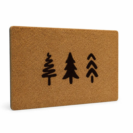 Coir Tree Motif Welcome Mat (Non-Slip Backing)