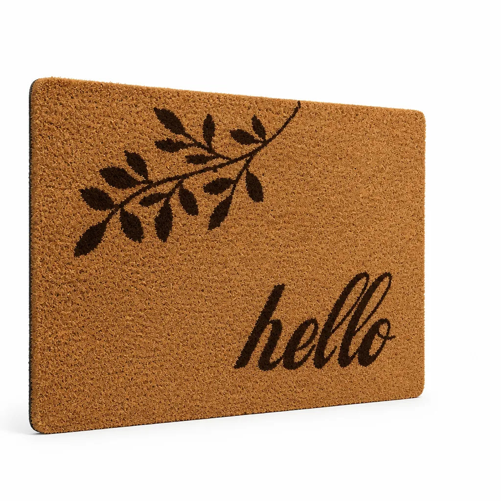 Coir Tree Motif Welcome Mat (Non-Slip Backing)