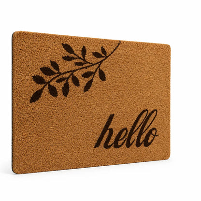 Coir Tree Motif Welcome Mat (Non-Slip Backing)
