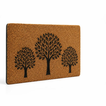 Coir Tree Motif Welcome Mat (Non-Slip Backing)