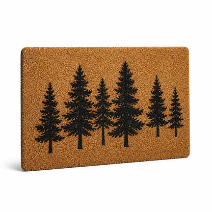 Coir Tree Motif Welcome Mat (Non-Slip Backing)