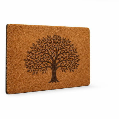 Coir Tree Motif Welcome Mat (Non-Slip Backing)