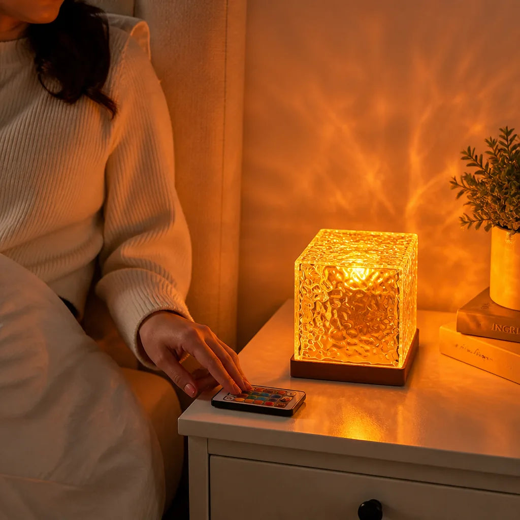 Color-Changing LED Cube with Remote Control Table Lamp (16 Colors)