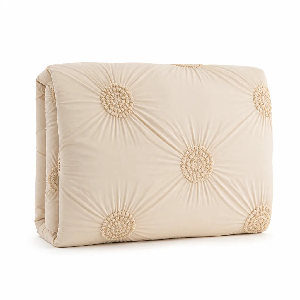 Comforter Cover Set Tufted Rosette Interior Corner Ties