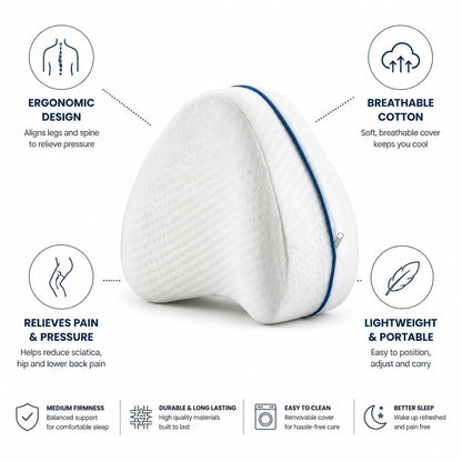 Contoured Leg Pillow Ergonomic Sciatica & Lower Back Support