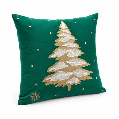 Cushion Cover Embroidered Tree Soft Microfiber Machine Washable