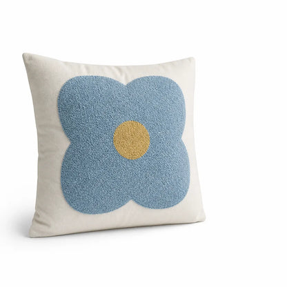 Cushion Cover Hand-Tufted Chenille Floral Hidden Zipper
