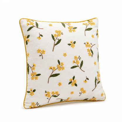 Cushion Cover Hand-Tufted Chenille Floral Hidden Zipper