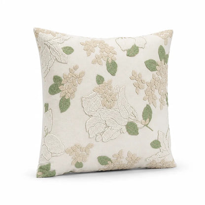 Cushion Cover Hand-Tufted Chenille Floral Hidden Zipper