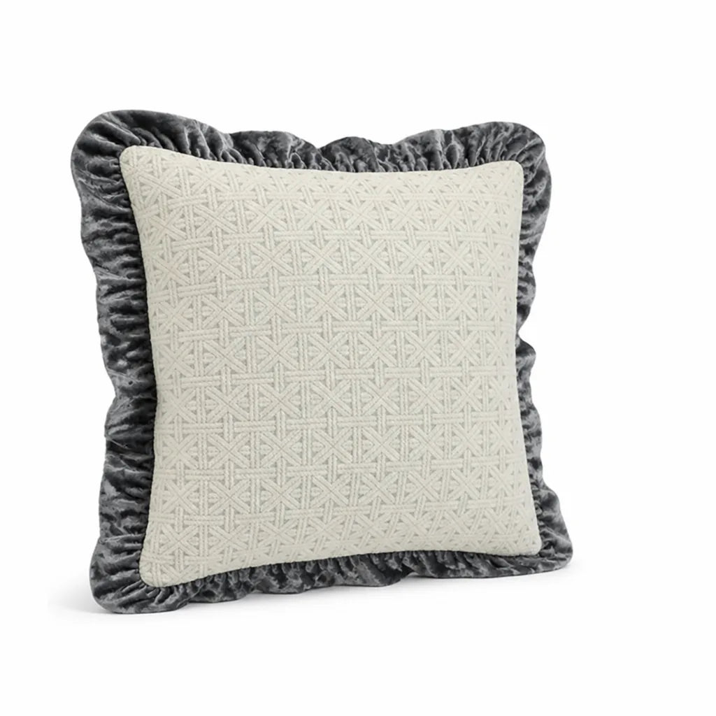 Cushion Cover Hand-Tufted Chenille Floral Hidden Zipper
