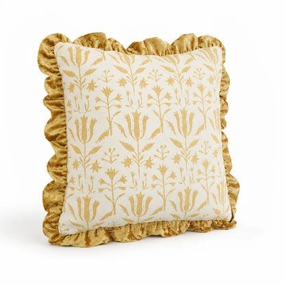Cushion Cover Hand-Tufted Chenille Floral Hidden Zipper