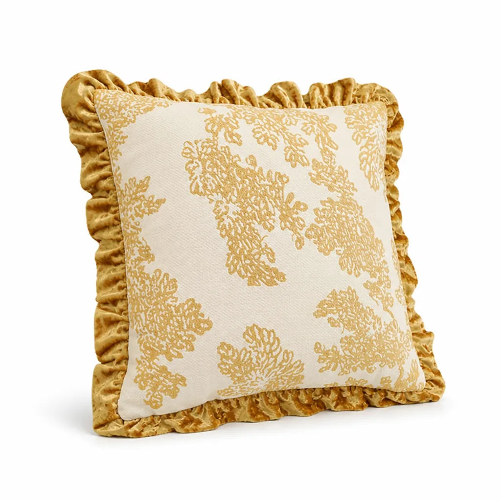 Cushion Cover Hand-Tufted Chenille Floral Hidden Zipper