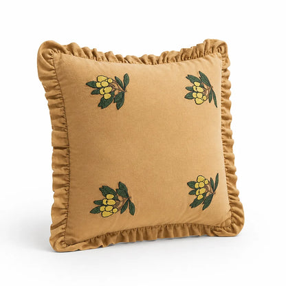 Cushion Cover Hand-Tufted Chenille Floral Hidden Zipper