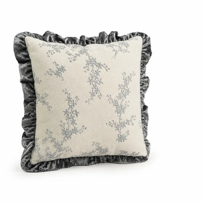 Cushion Cover Hand-Tufted Chenille Floral Hidden Zipper
