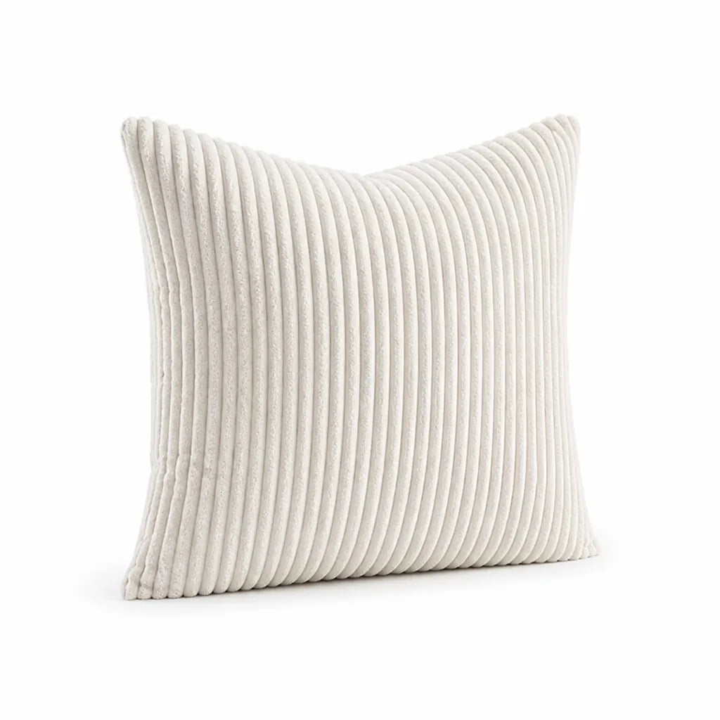 Cushion Cover Ribbed Striped Polyester Machine Washable
