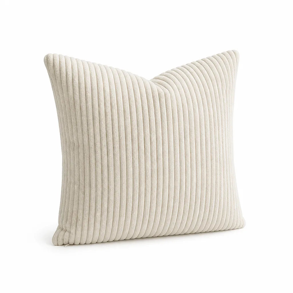 Cushion Cover Ribbed Striped Polyester Machine Washable