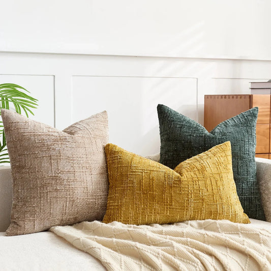 Decorative Cushion Cover Chenille With Bamboo Structure Multiple Sizes