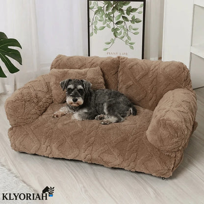Dog Bed Raised Edge Bolster Soft Velour Premium Filling