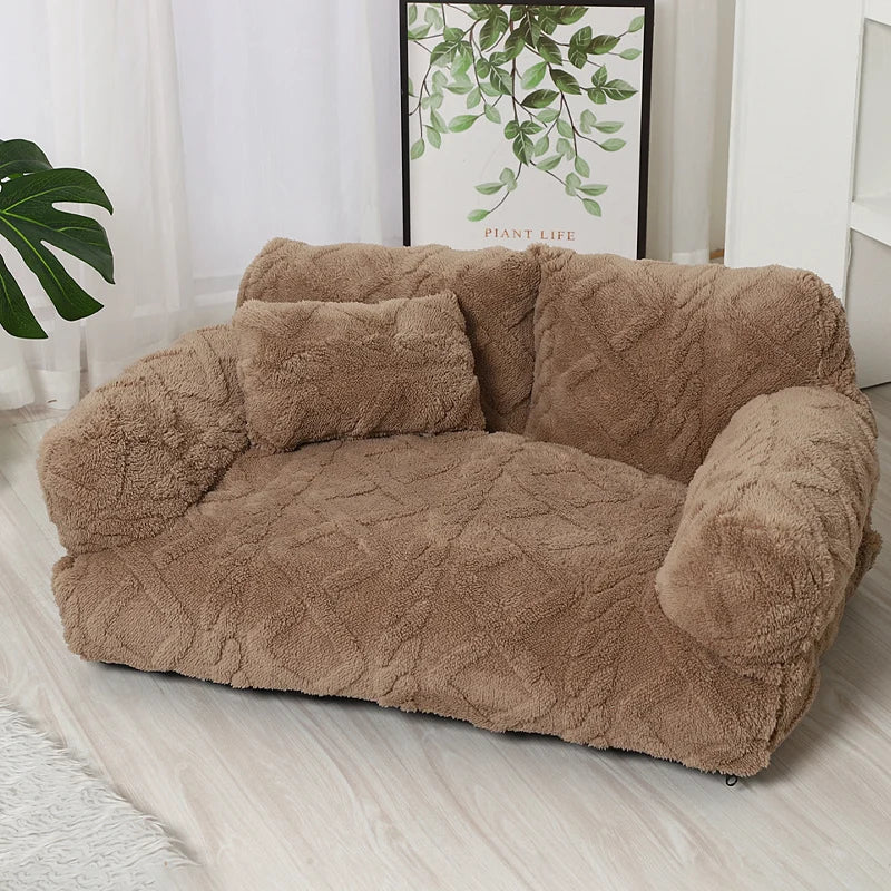 Dog Bed Raised Edge Bolster Soft Velour Premium Filling