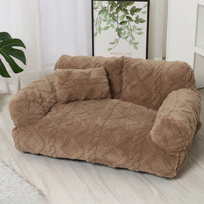 Dog Bed Raised Edge Bolster Soft Velour Premium Filling