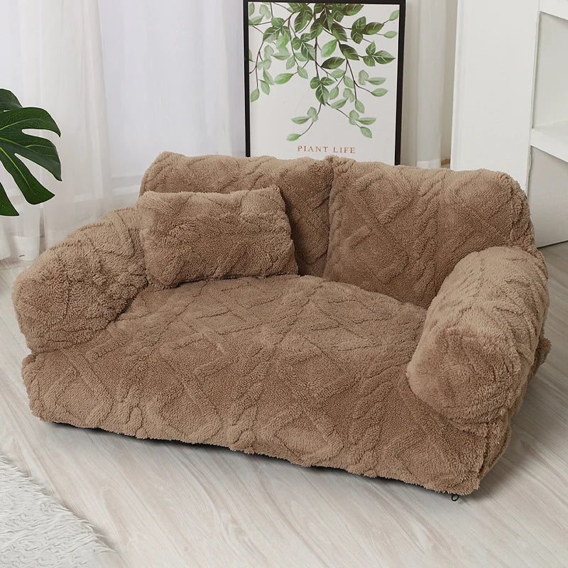 Dog Bed Raised Edge Bolster Soft Velour Premium Filling