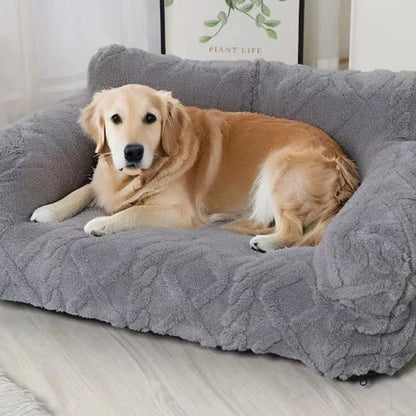 Dog Bed Raised Edge Bolster Soft Velour Premium Filling