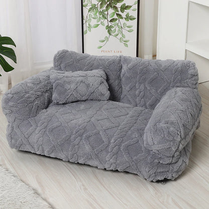 Dog Bed Raised Edge Bolster Soft Velour Premium Filling