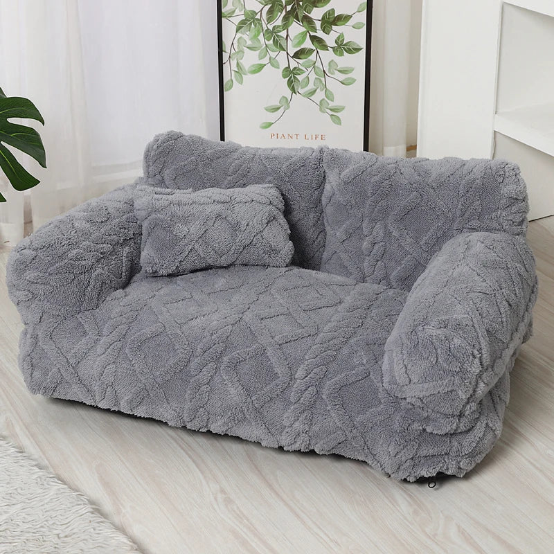 Dog Bed Raised Edge Bolster Soft Velour Premium Filling