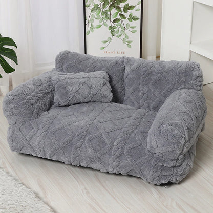 Dog Bed Raised Edge Bolster Soft Velour Premium Filling