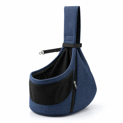 Dog Sling Carrier Ventilated Mesh & Cushioned Base