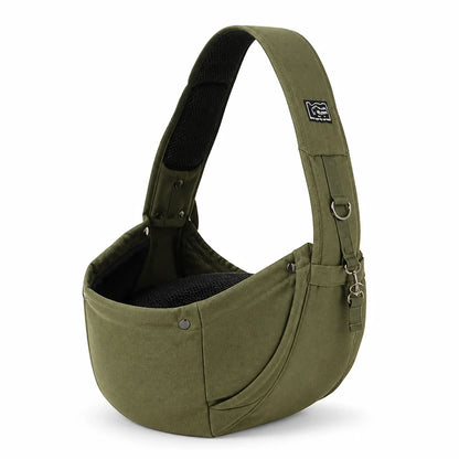 Dog Sling Carrier Ventilated Mesh & Cushioned Base