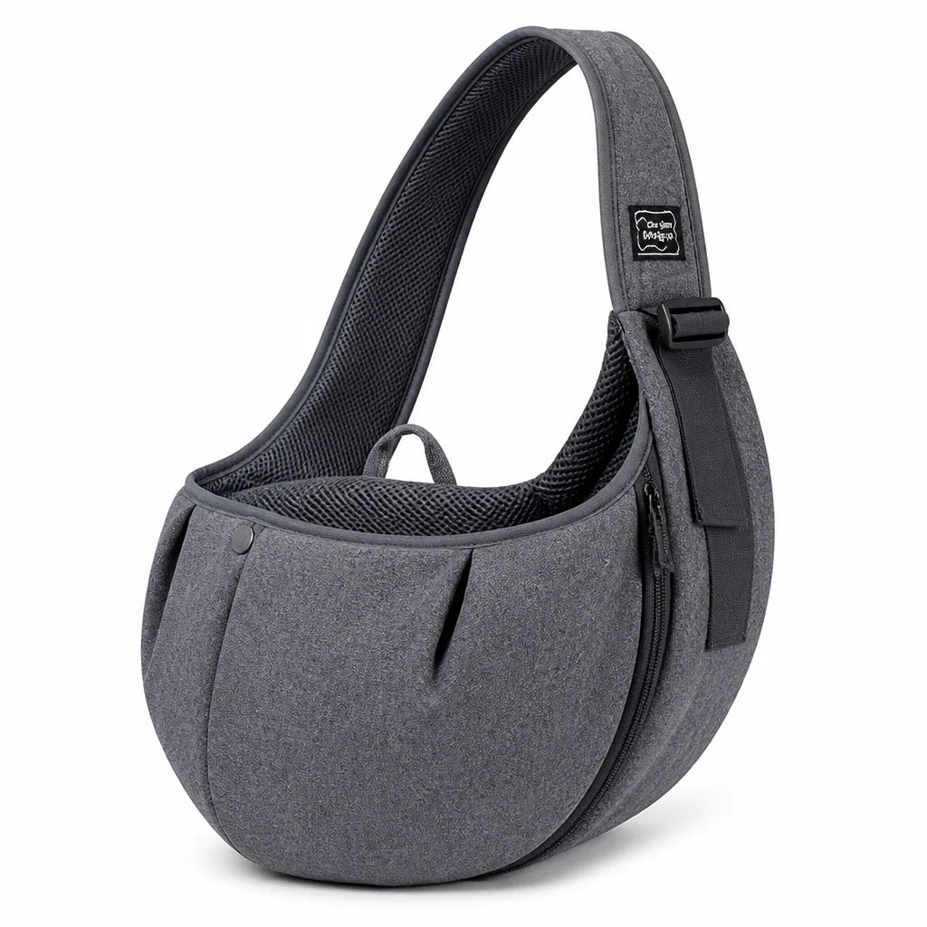 Dog Sling Carrier Ventilated Mesh & Cushioned Base
