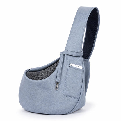 Dog Sling Carrier Ventilated Mesh & Cushioned Base