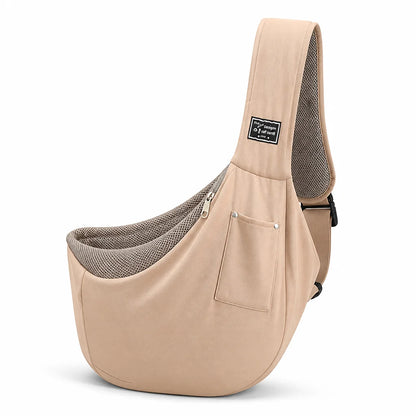 Dog Sling Carrier Ventilated Mesh & Cushioned Base