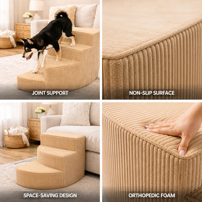 Dog Steps Orthopedic Foam Non-Slip Corduroy Cover