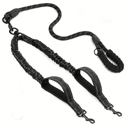 Dual Dog Leash 360° Swivel Shock-Absorbing Traffic Handles