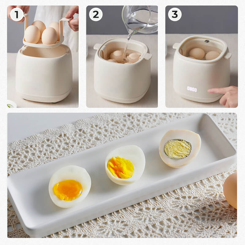 Egg Cooker Adjustable Cooking Levels 4-Egg Capacity & Auto Shut-Off