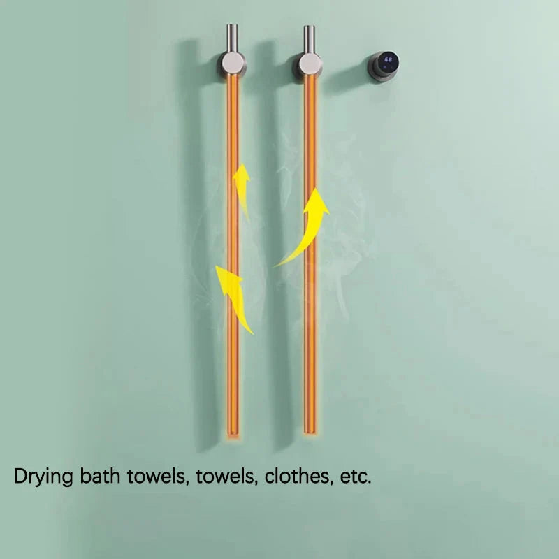 Electric Towel Warmer Touch Control Wall Mounted Stainless Steel