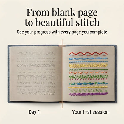 Embroidery Stitch Book Removable Linen Pages 106 Stitches