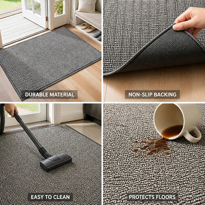 Entryway Mat Non-Slip Backing Durable Easy-Clean Fibers