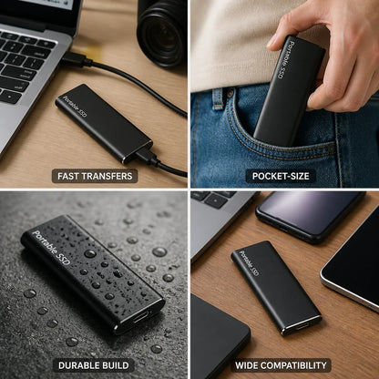 External Hard Drive 4TB USB-C Metal Casing