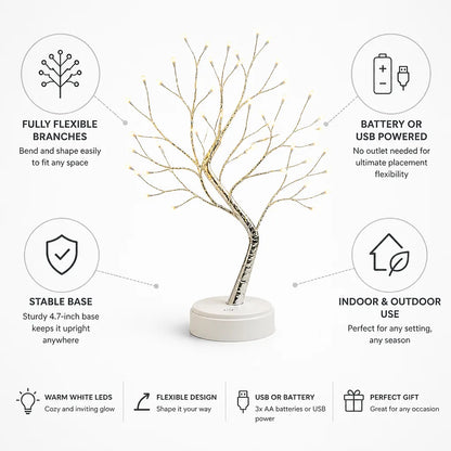 Fairy Tree Light Flexible Branches USB & Battery