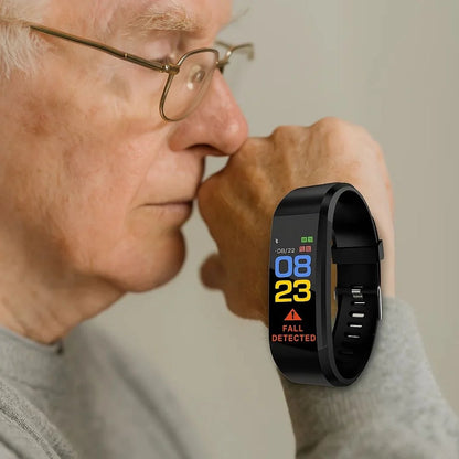 Fitness Tracker Fall Detection Continuous HR BP & SpO2