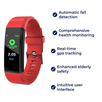 Fitness Tracker Fall Detection Continuous HR BP & SpO2